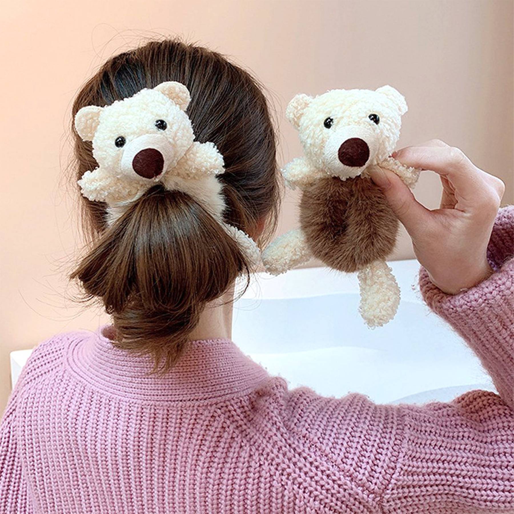 Bear Head Spiral Hair Ropes 5