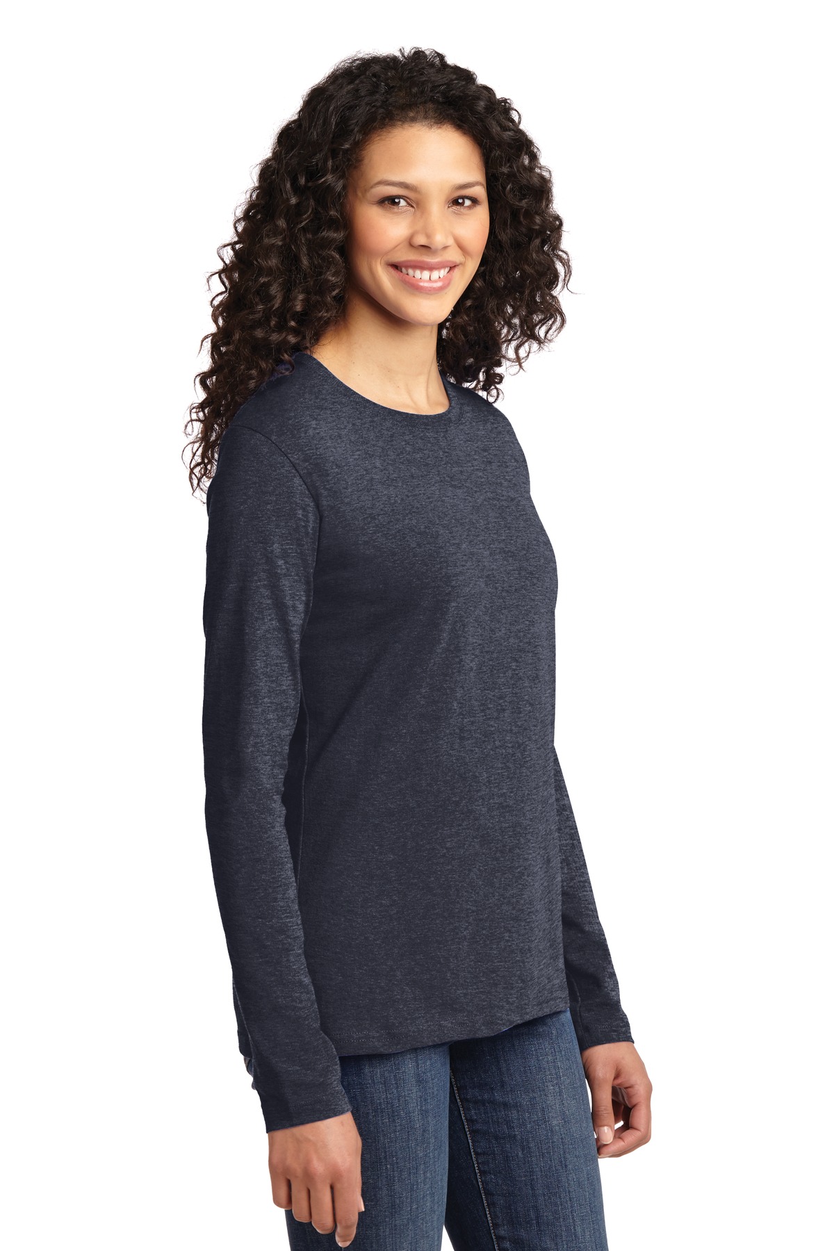 Port & Co Women's Long Sleeve Core Cotton Tee. LPC54LS 48