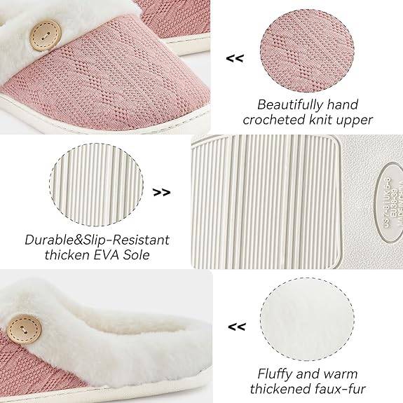 Non-Slip Outdoor Home Memory Cotton Warm Plush Slippers 8