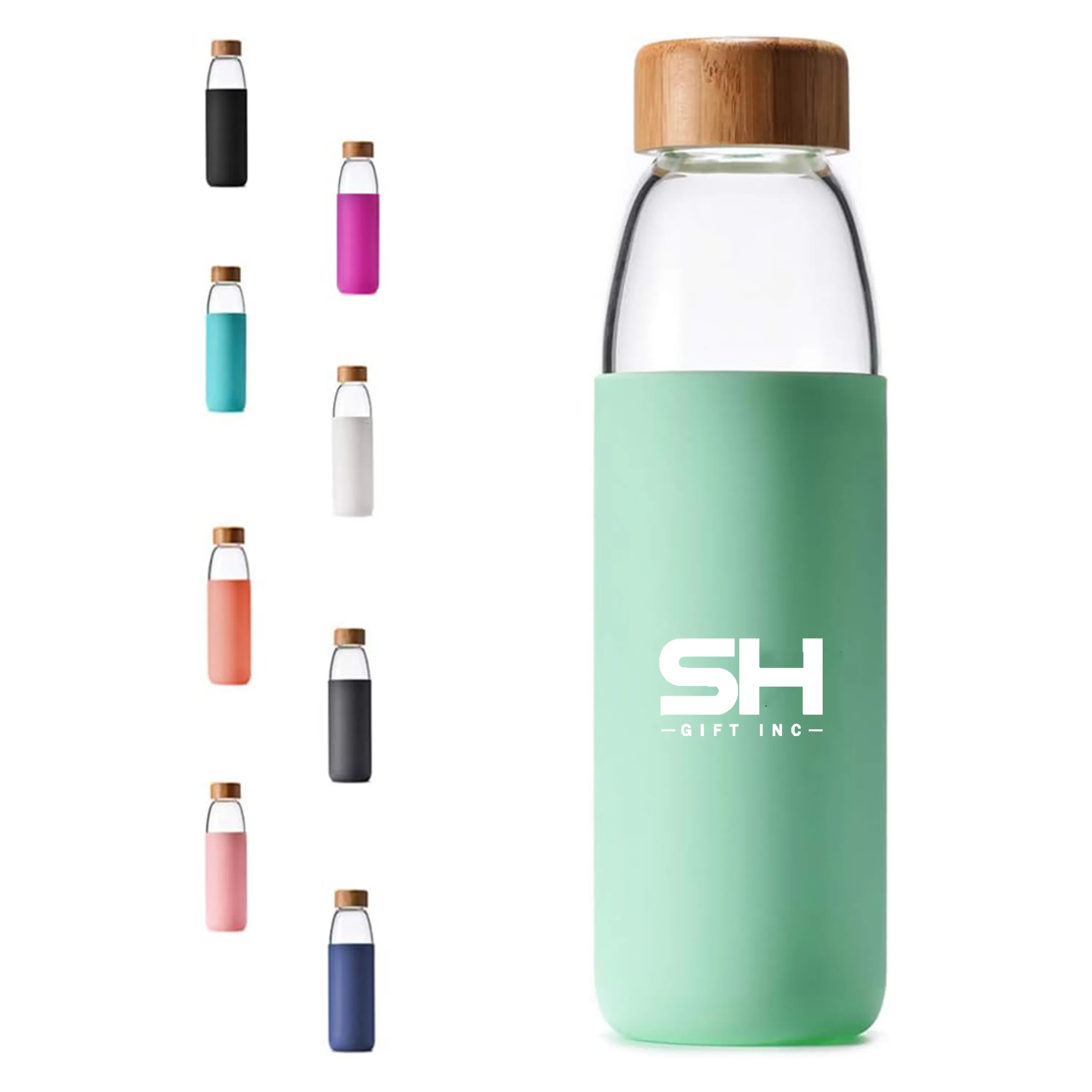 18oz Glass Tumblers with Silicone Protective Sleeve 5