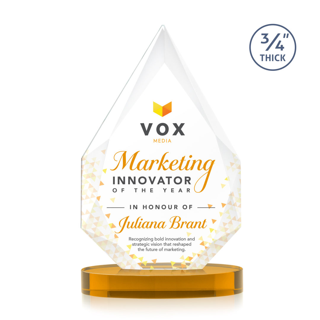 Hawthorne VividPrint™ Award on Alberton Base - Amber