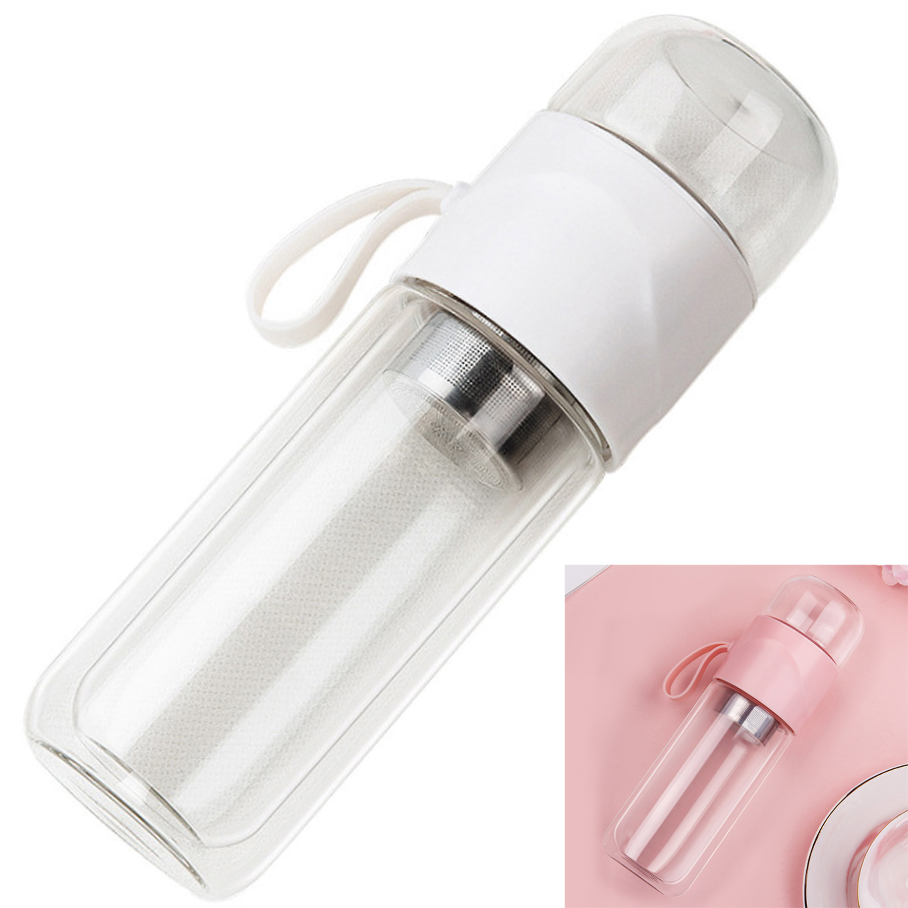 13 oz Travel Glass Tea Bottle 2