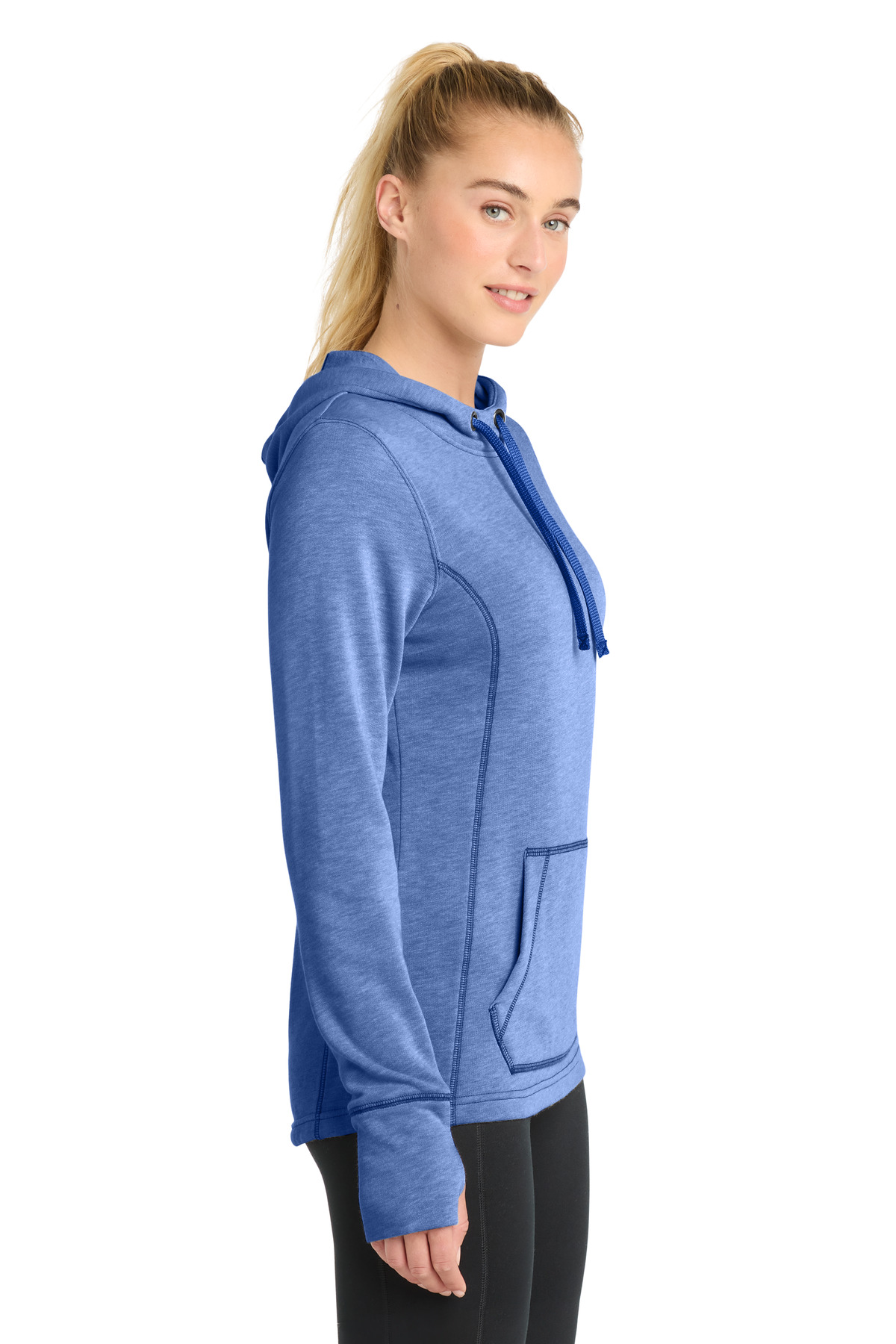 Sport-Tek Women's PosiCharge Tri-Blend Wicking Fleece Hooded Pullover. LST296, custom hoodie or sweatshirt with logo imprint 12