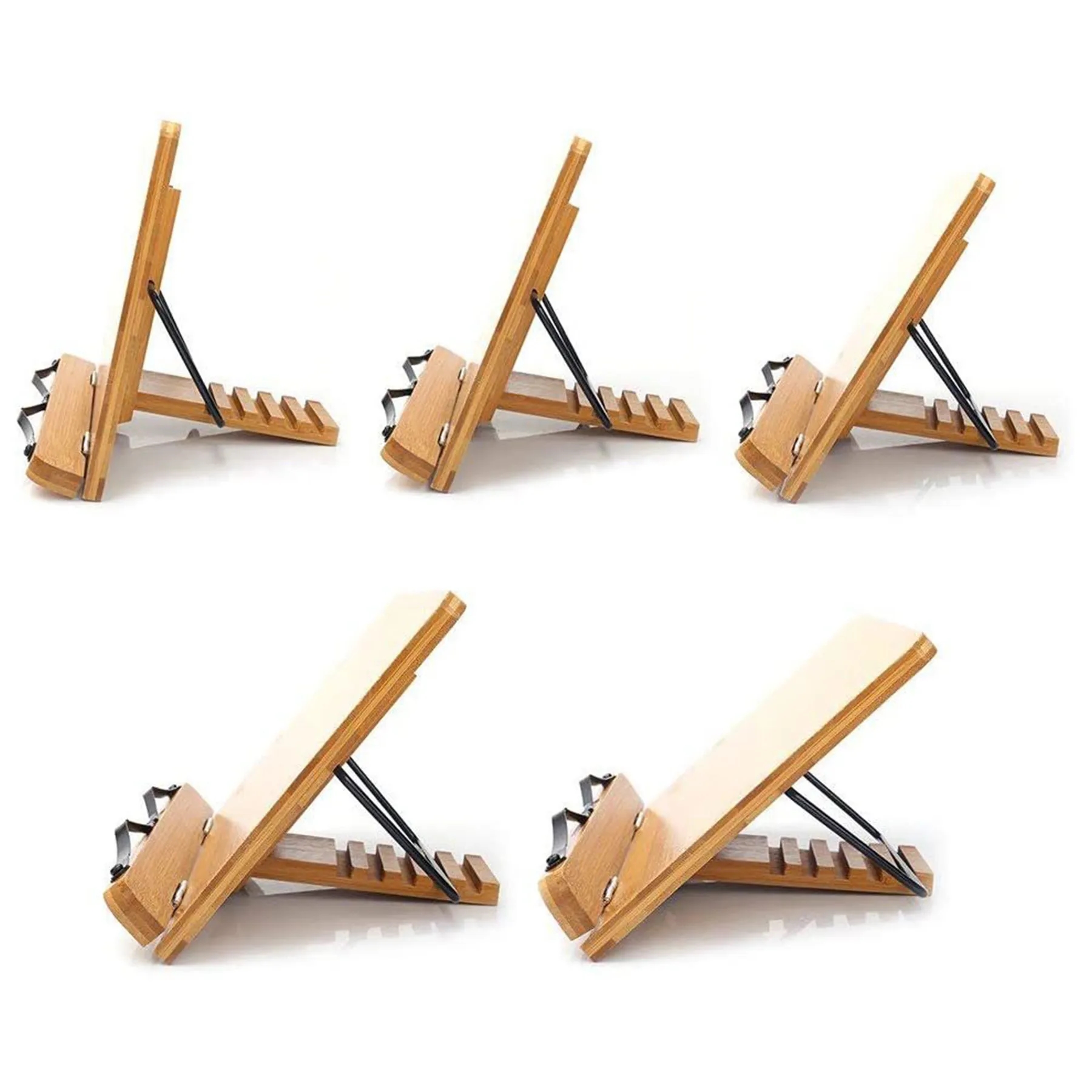 Bamboo Book/Cookbook/Reading Holder/Stand Adjustable Height 1