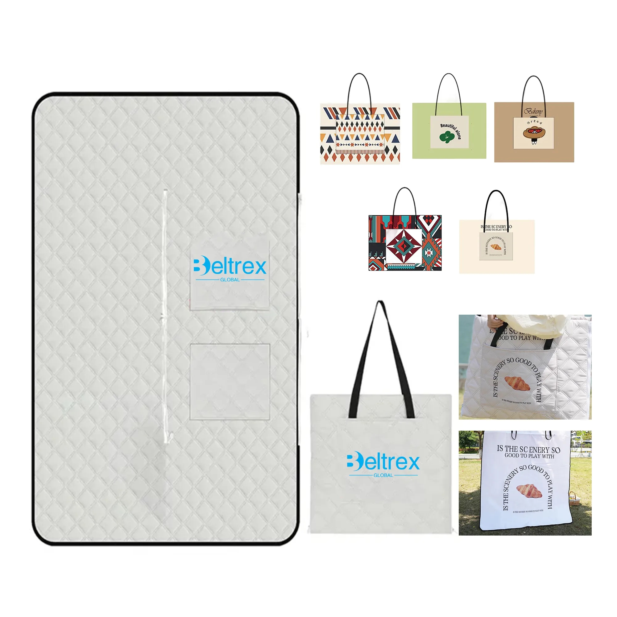 MOQ 50 Thickened Portable Picnic Tote Bag 2