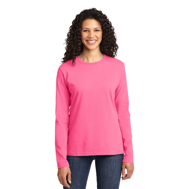 Port & Company Women's Long Sleeve Core Cotton Tee. 27