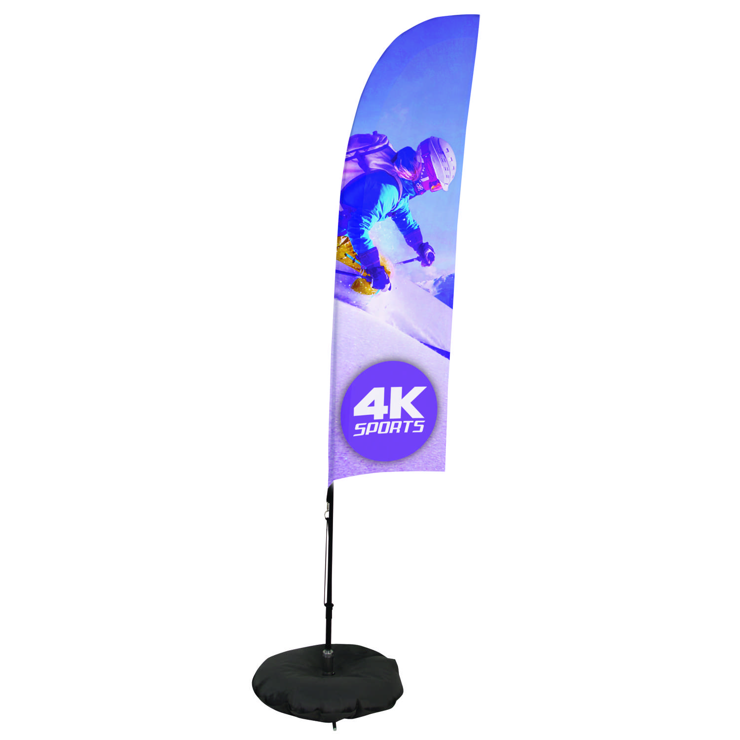 7' Streamline Blade Sail Sign Kit (Single-Sided with Scissor Base)