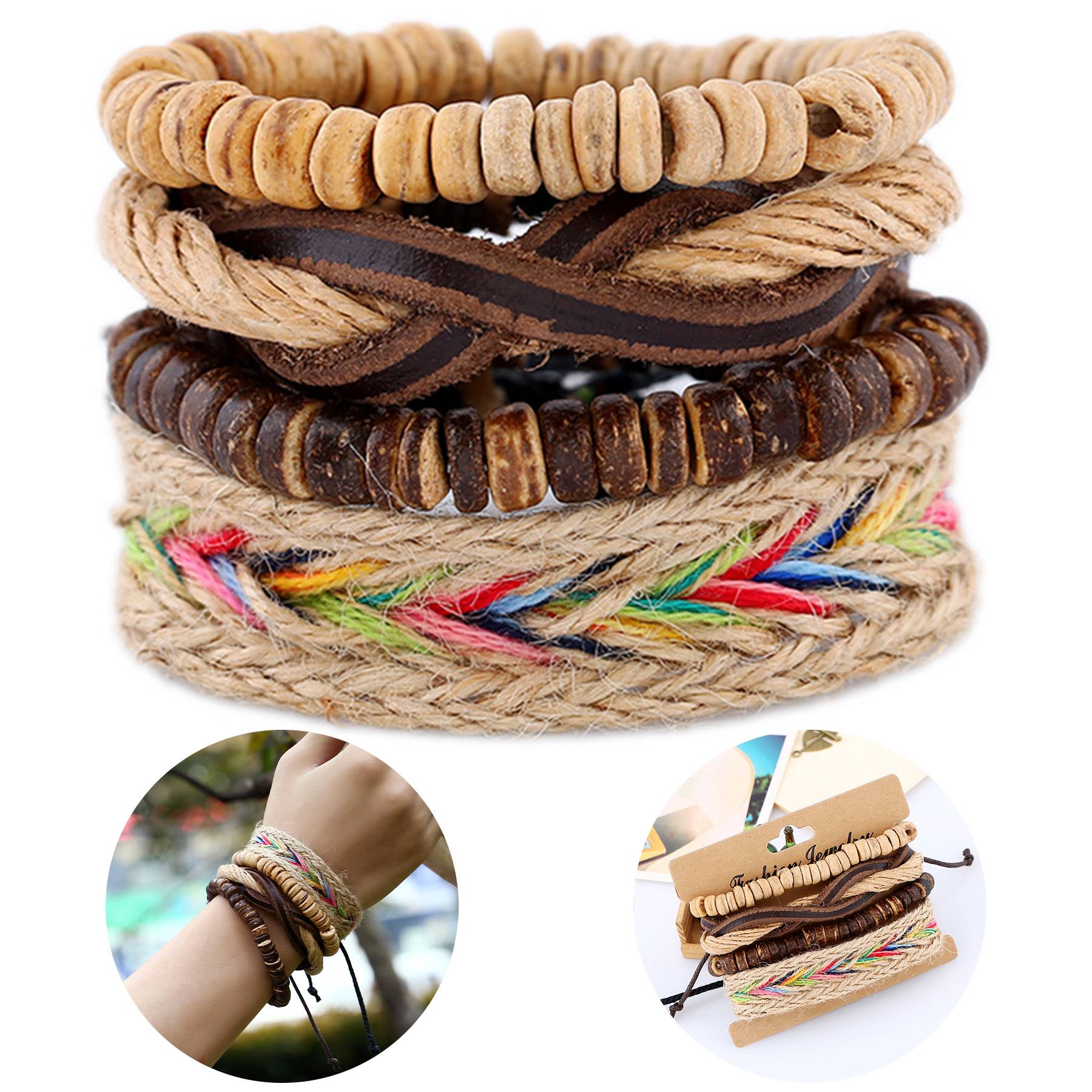 Jute Hand-woven vintage multi-layered bracelet 9