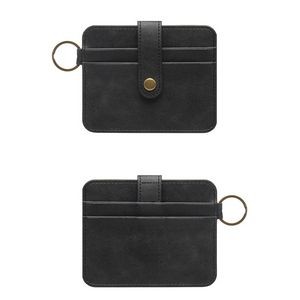 RFID Blocking PU Leather Card Holder Wallet with Keychain 16