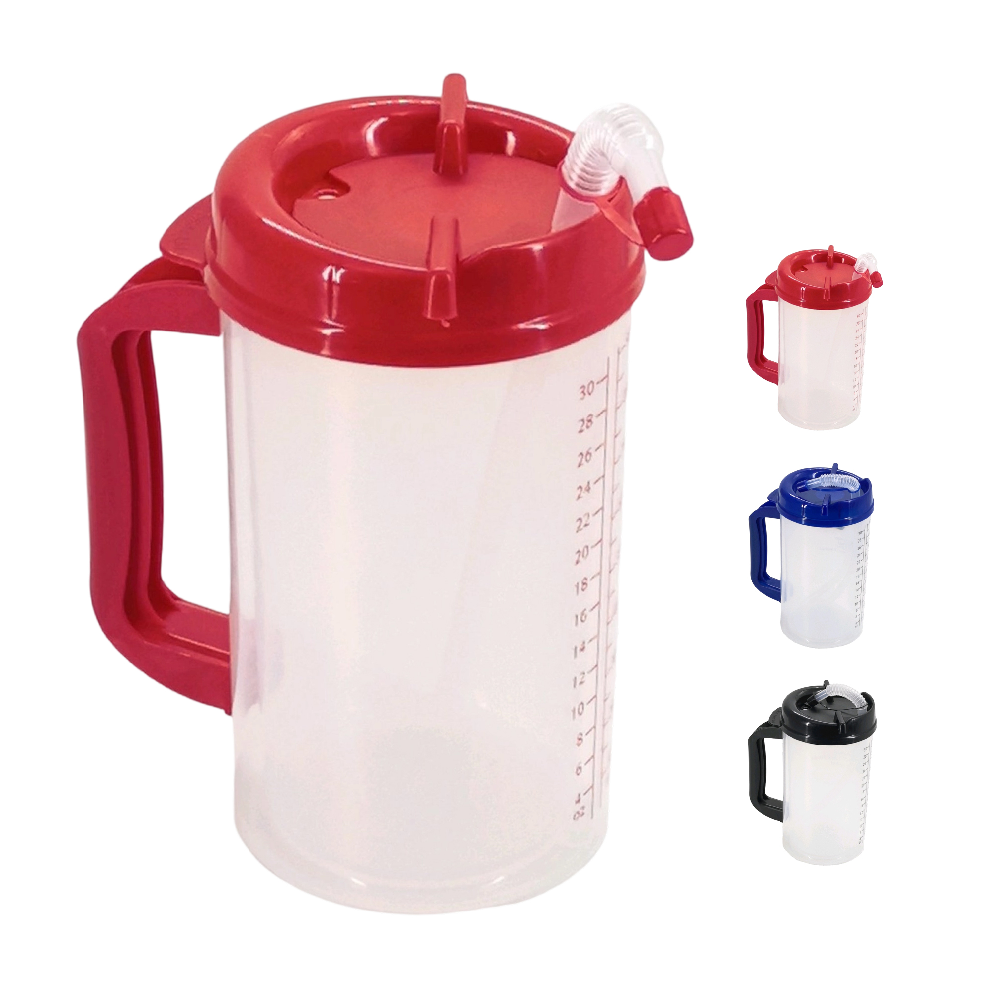 30 Ounce Double Wall Measurement Mug With Lid Straw 4.3" Length x 7.7" Height 3