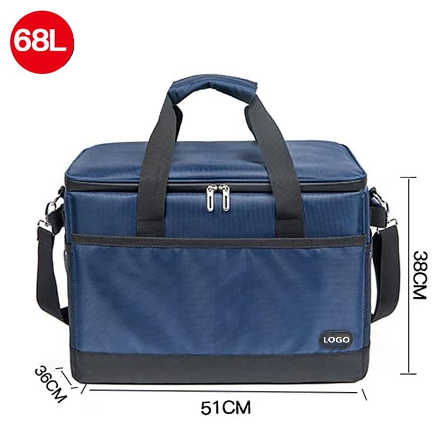 LARGE COOLER LUNCH BAG- BLUE, 68L 2