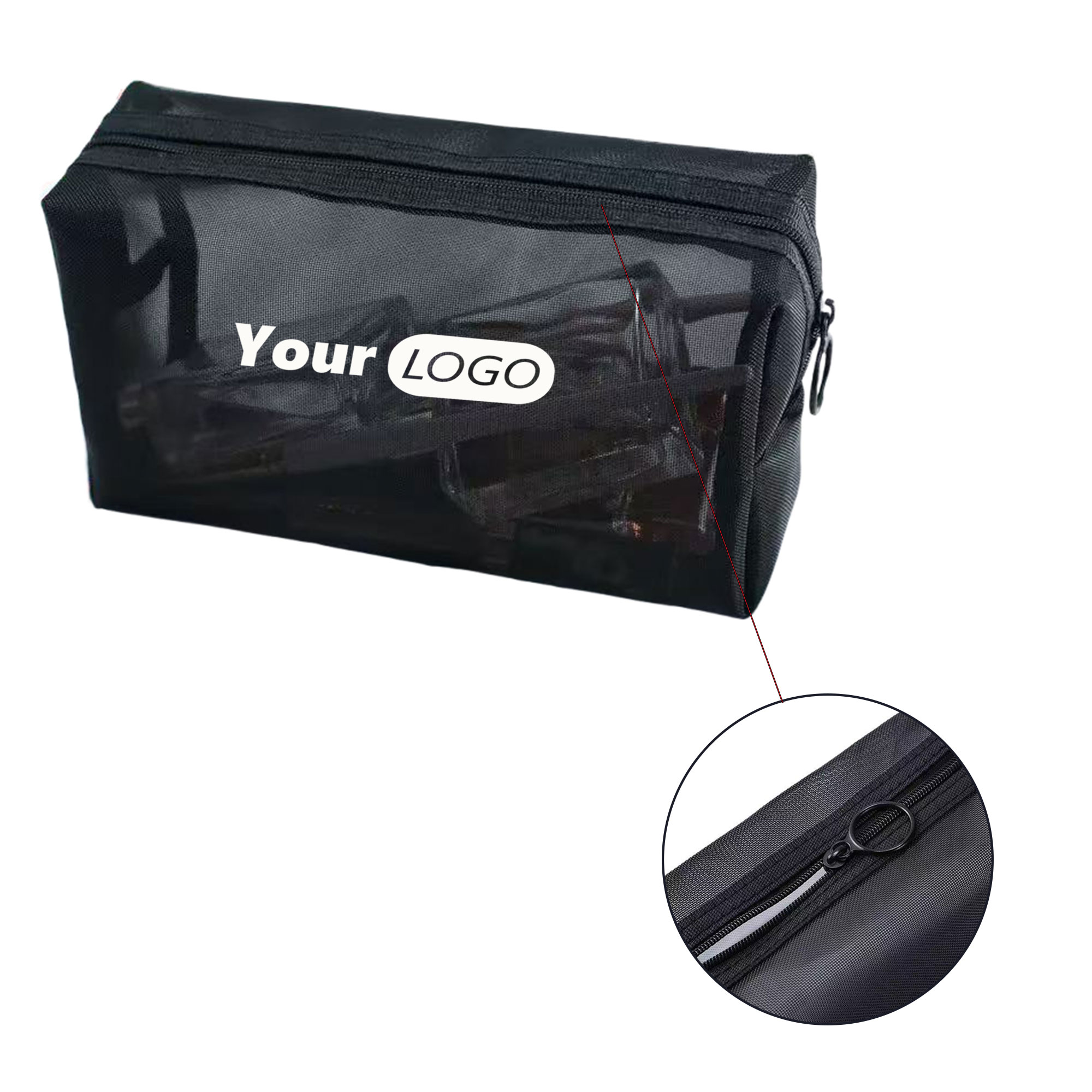 Nylon Mesh Makeup Bags with Zipper 2