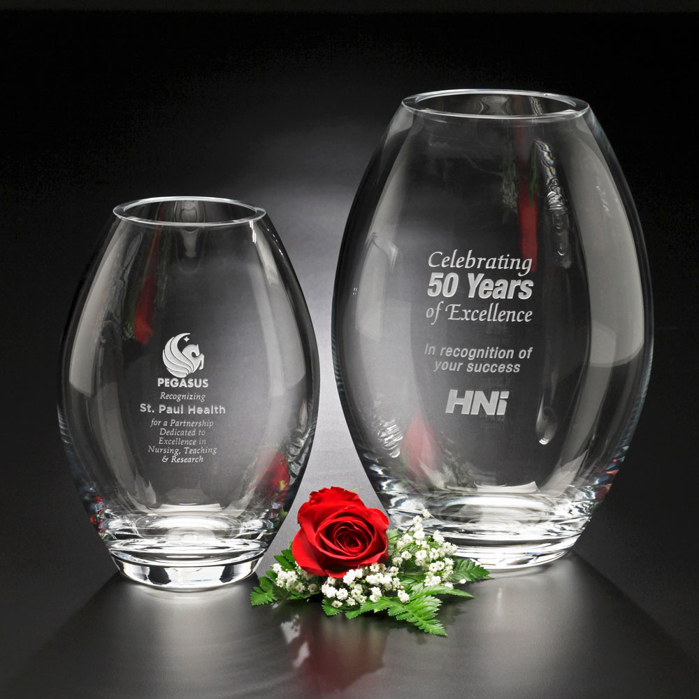 Clear Barrel Vase 1