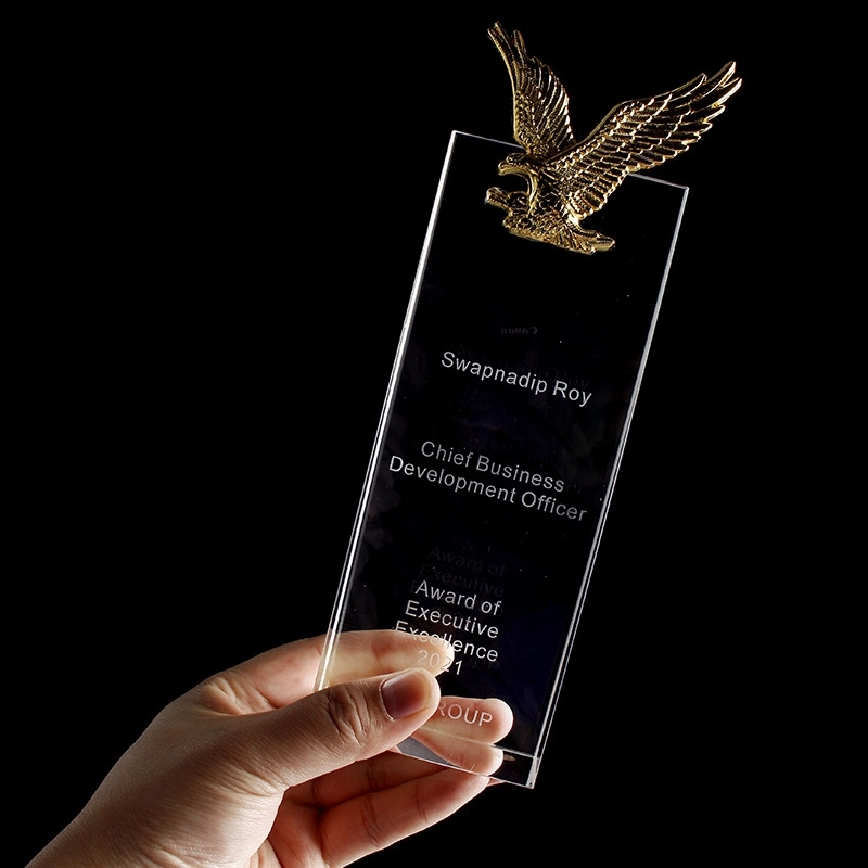 Engraved Logo Crystal Top Eagle Award 3