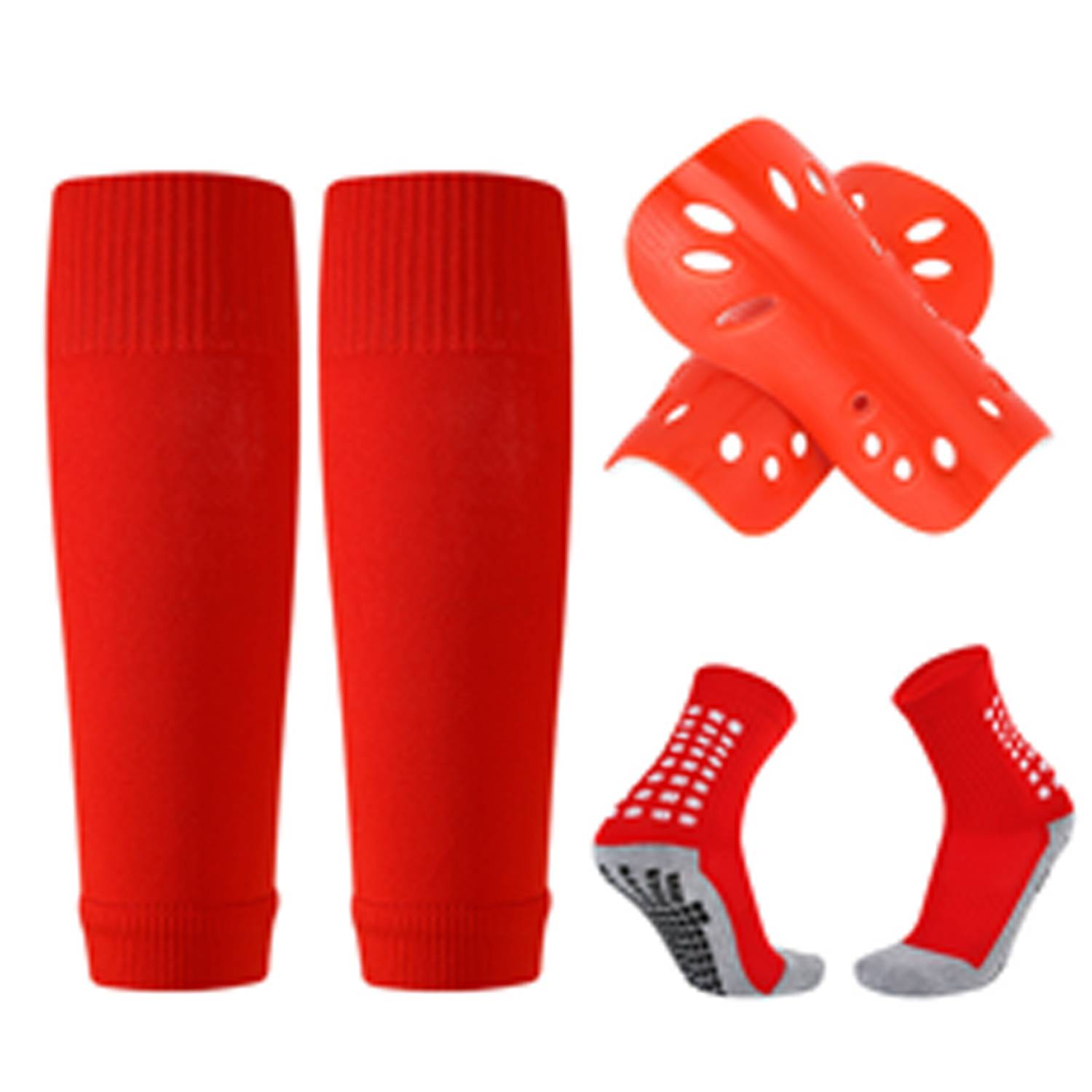 Kids Soccer Shin Guards w/ Knit Socks 3-Piece Protective Set 13