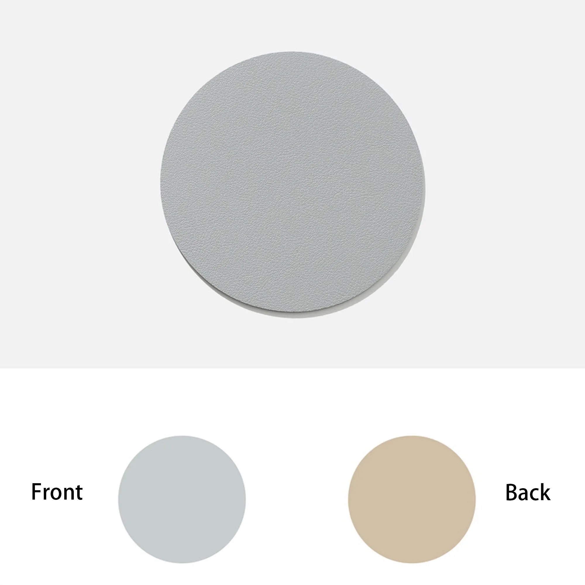 PU Leather Insulated Round Coasters Double Sided MOQ50pcs 8
