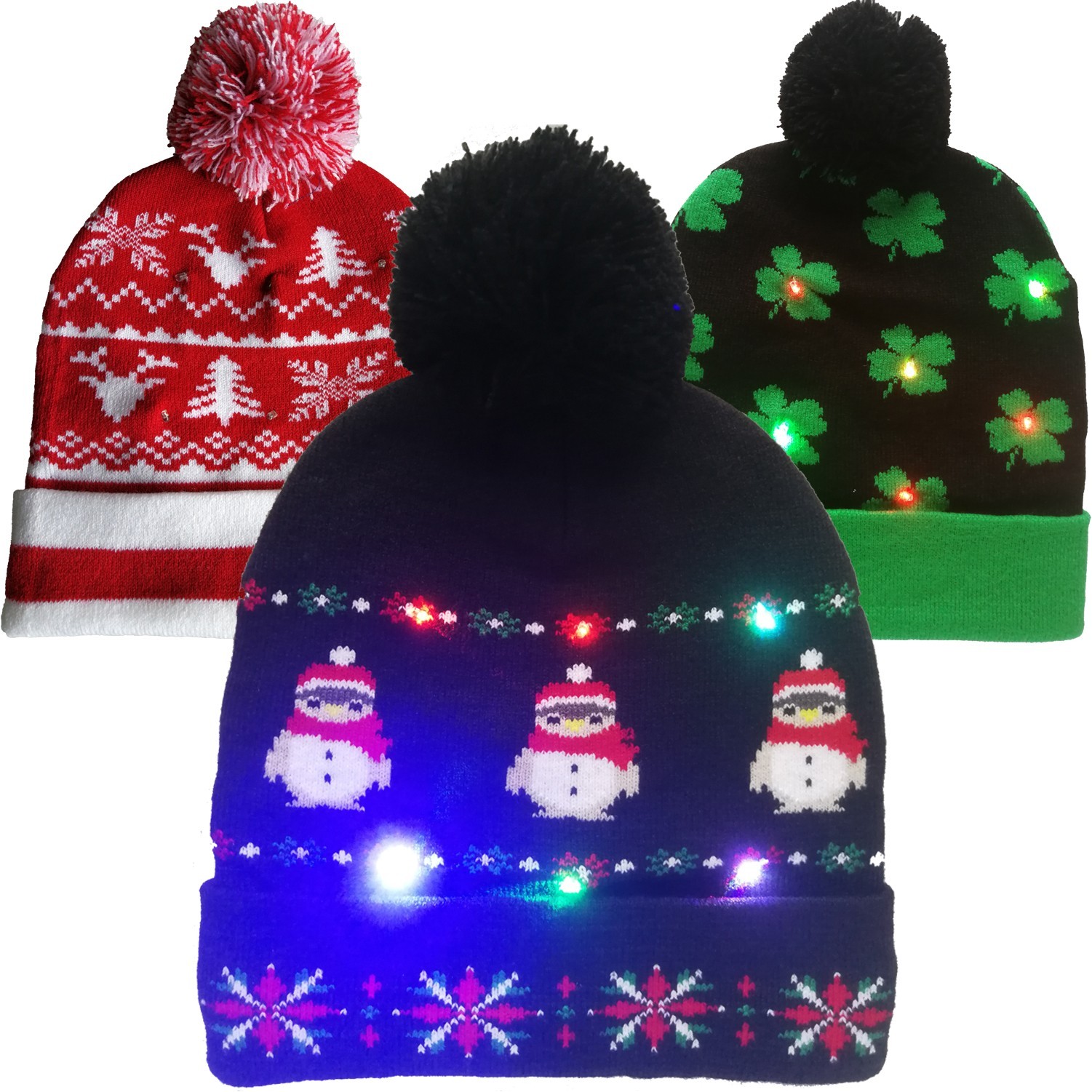 LED Custom Made Light Up Pom Pom Beanie 3