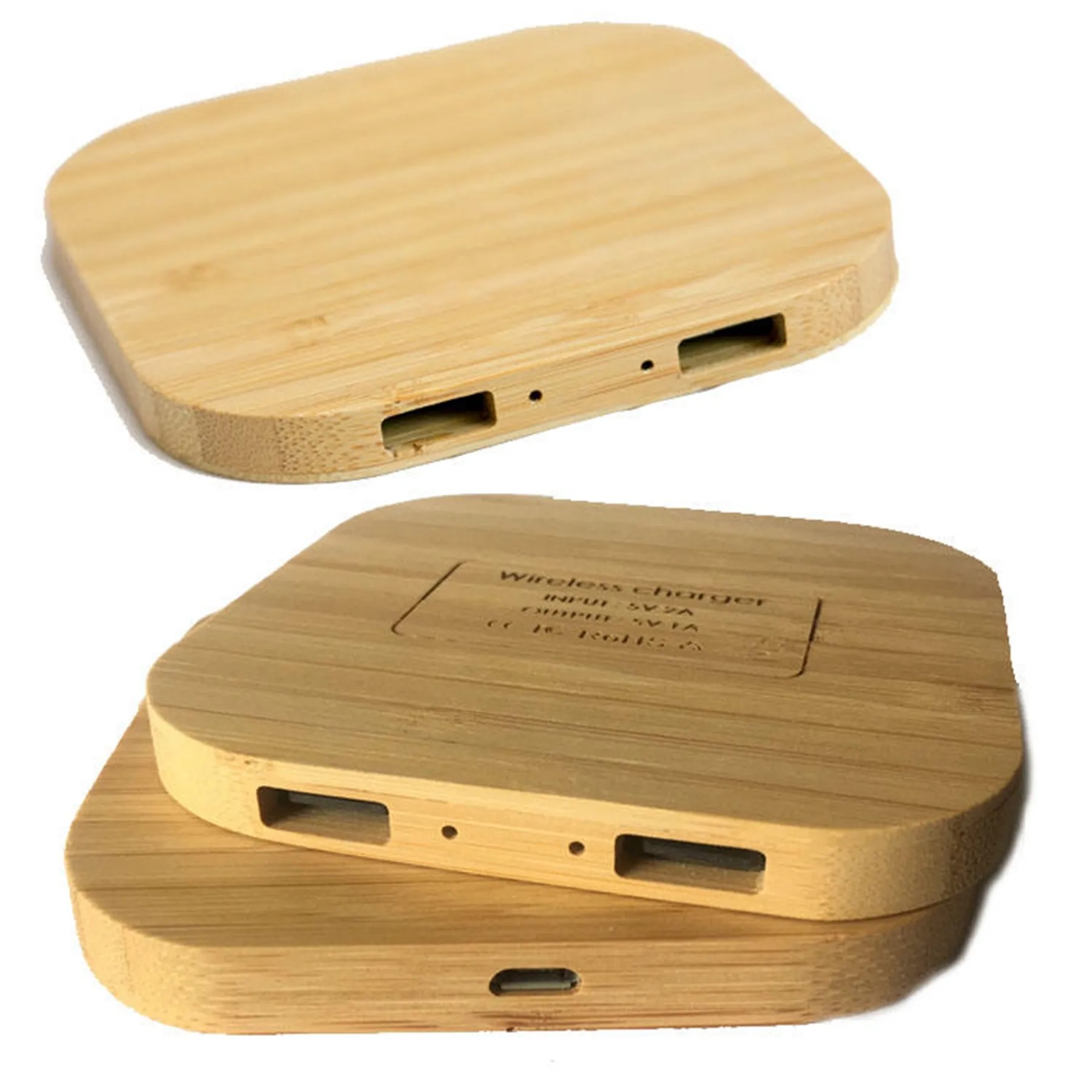 Square Wooden Wireless Charger 2