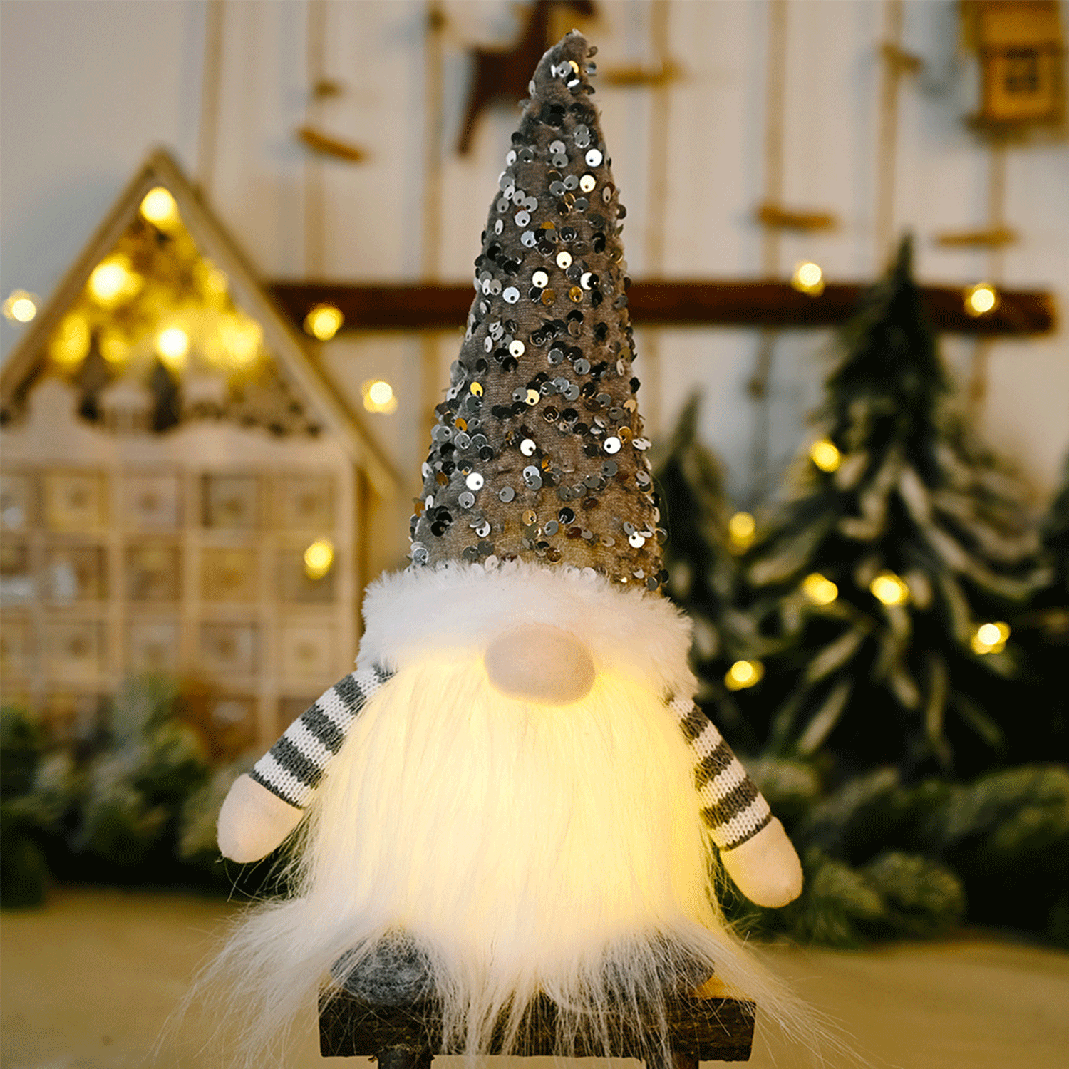 LED-illuminated Lights art faceless Christmas Dwarf Doll 12