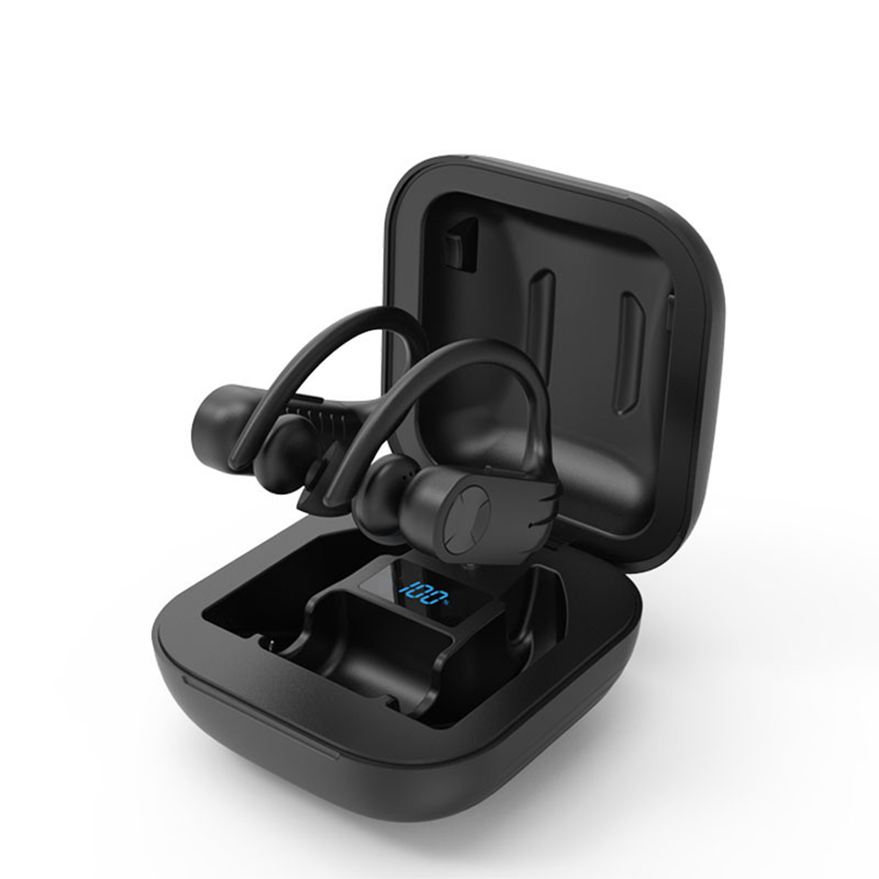 Black Hanging Sport Headset Bluetooth Headphones 4
