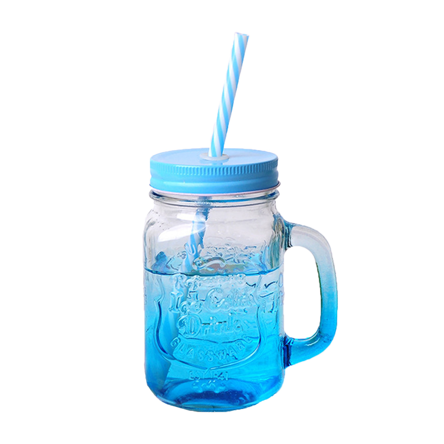 15 oz. Colored Mason Jars with Straw 4