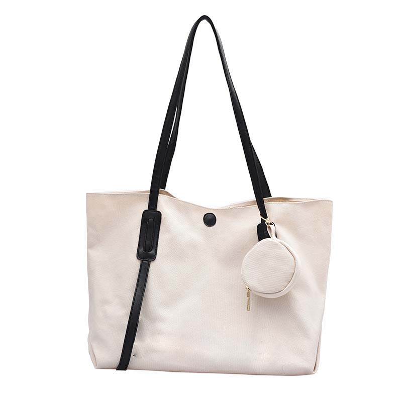 Washable Trendy Grocery/Shopping Canvas Tote Bags w/ Small Coin Purse 4
