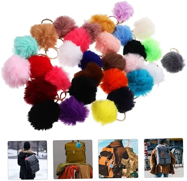 Pom Fur Ball Keychain Fluffy Accessories 1