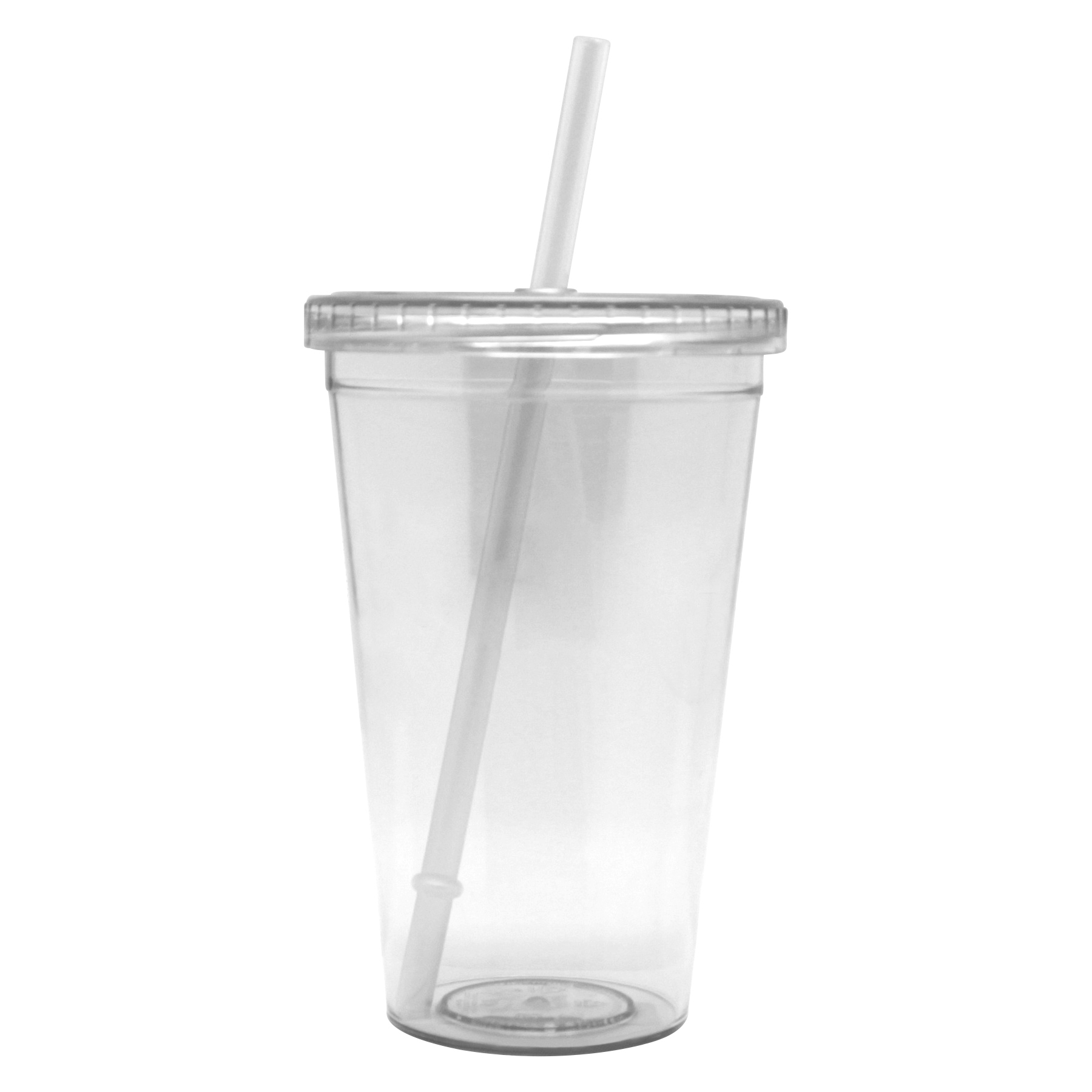 Double Wall Clear Plastic Cup With Lid And Straw 11