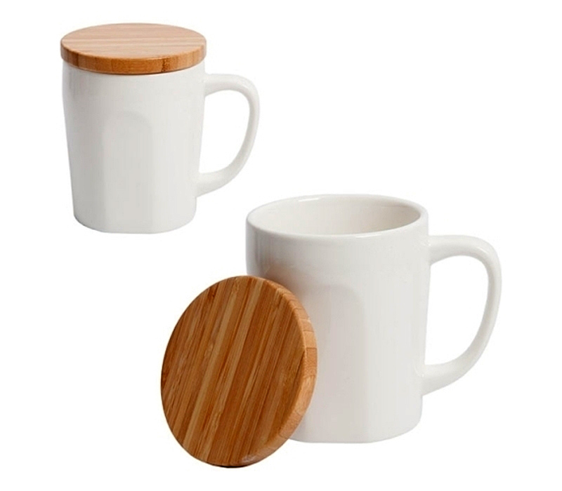 Ceramic Mug with Bamboo Lid- 15 oz. 2