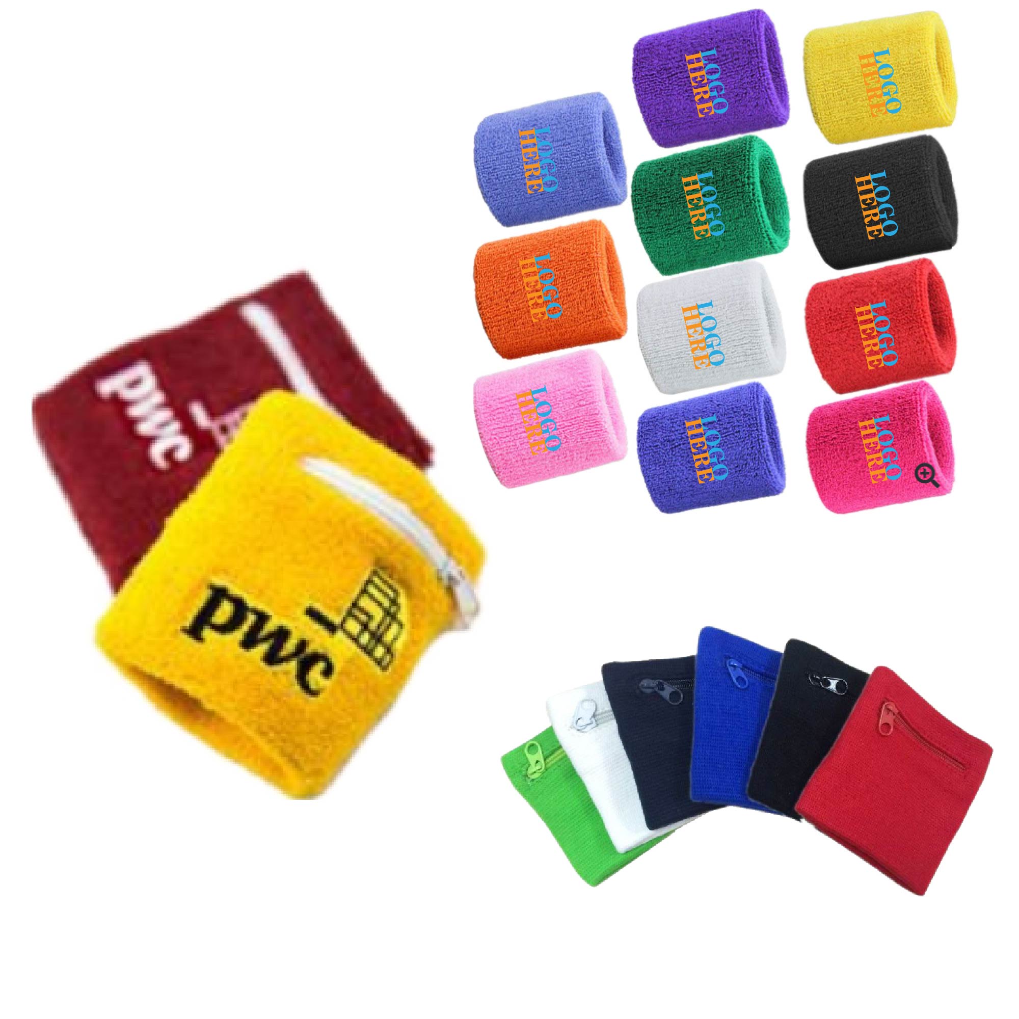 Full Color Wrist Wallet Sports Wristband With Zipper 2