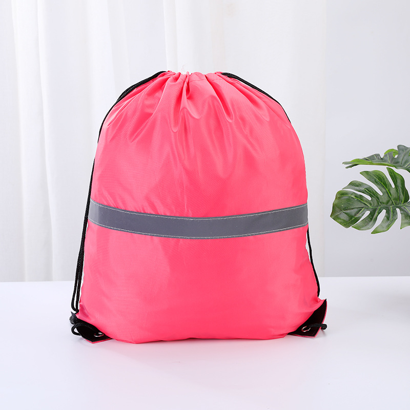 Drawstring Backpack With Reflective Strips 4