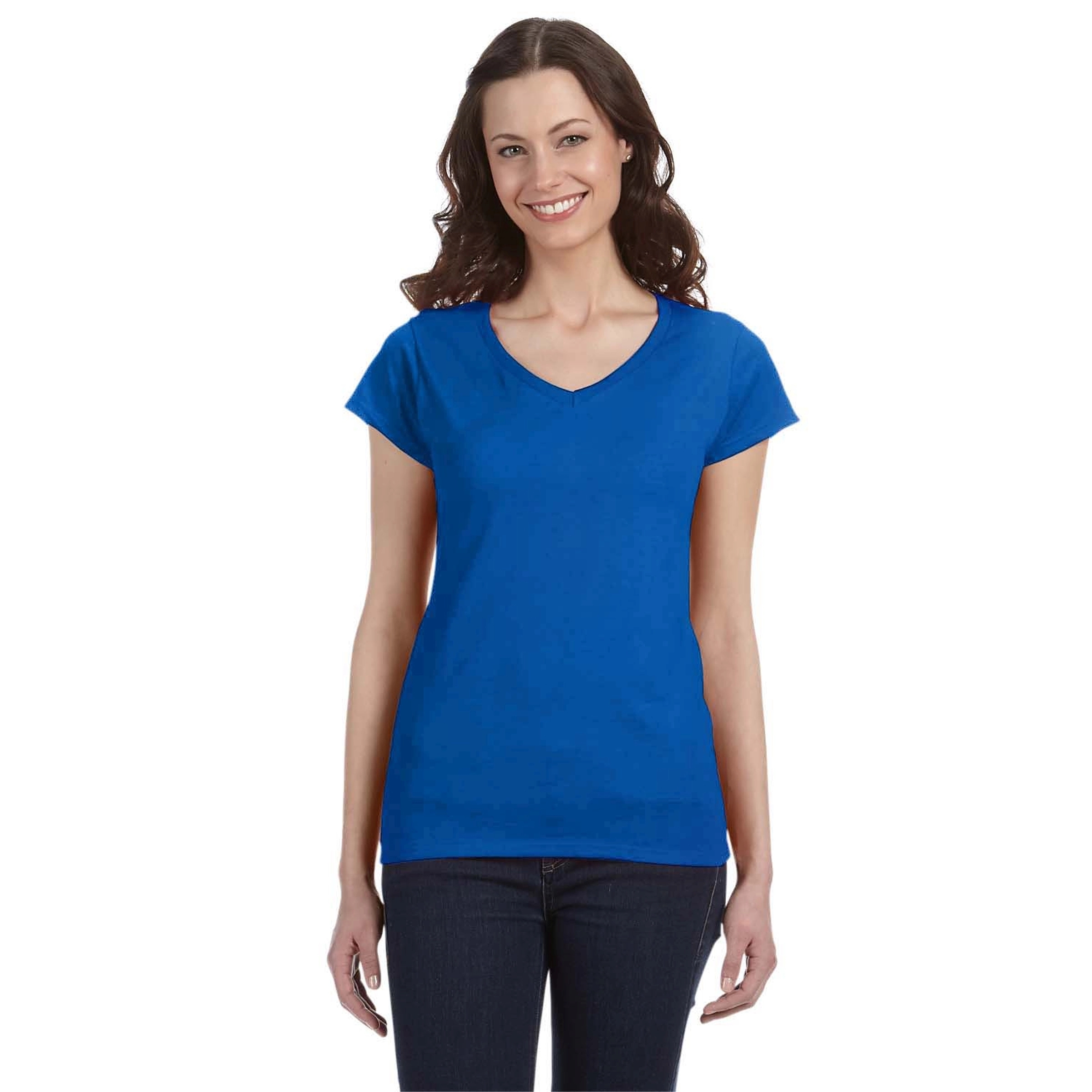Gildan ladies' Softstyle 4.5 oz Fitted V-Neck T-Shirt 1