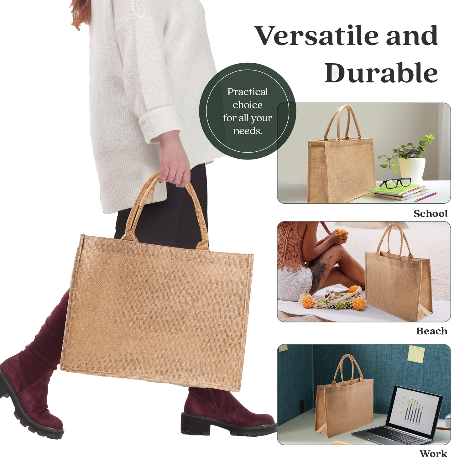 Eco Organic Cotton Tote Bag - Customizable & Reusable 5