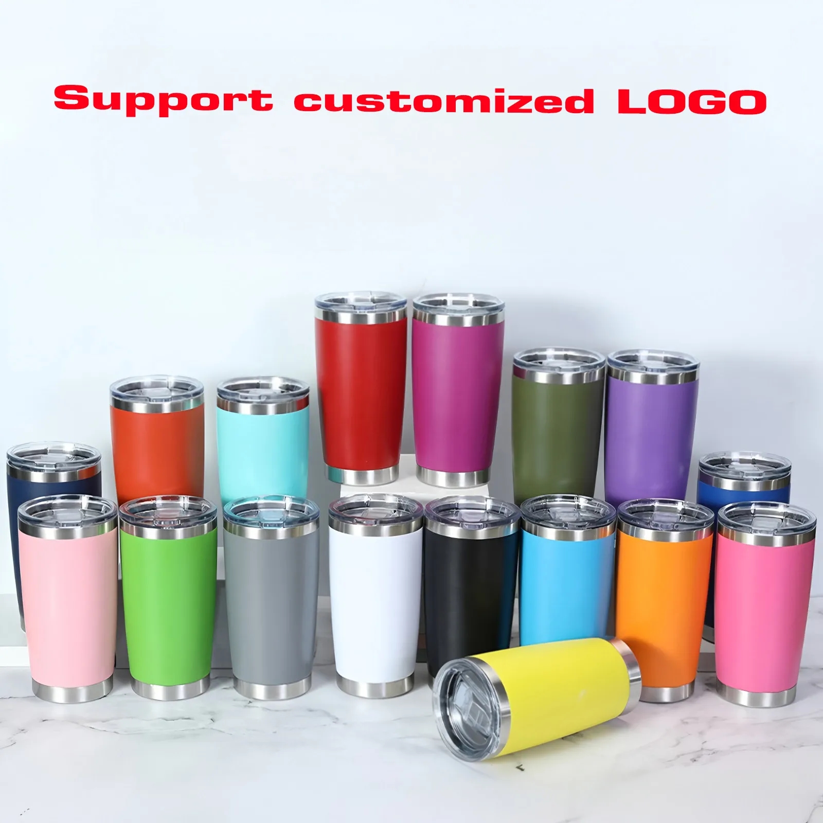 20 oz Vacuum Insulated Stainless Steel Tumbler with Logo 6