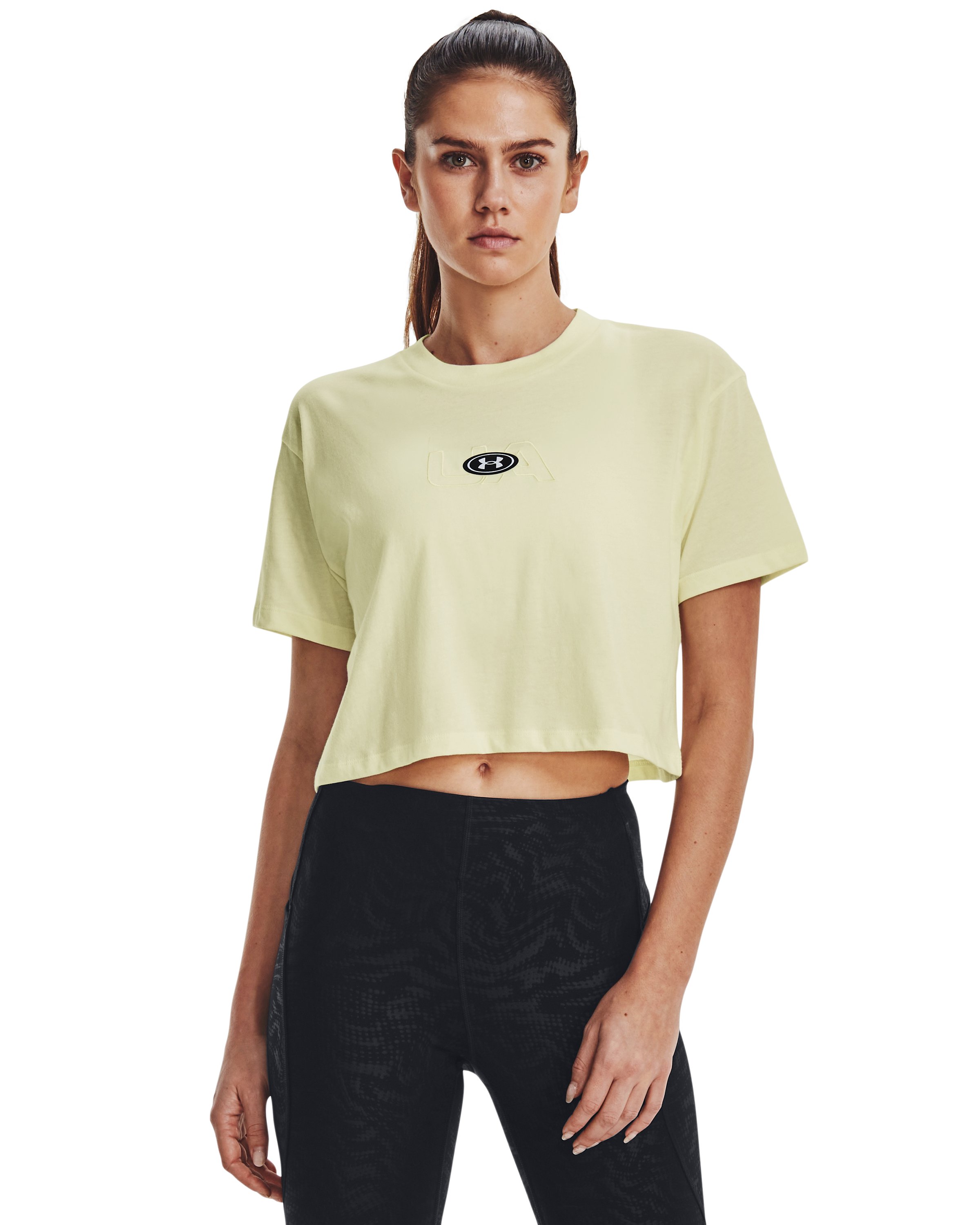 Women's UA Branded Logo Crop Short Sleeve  2