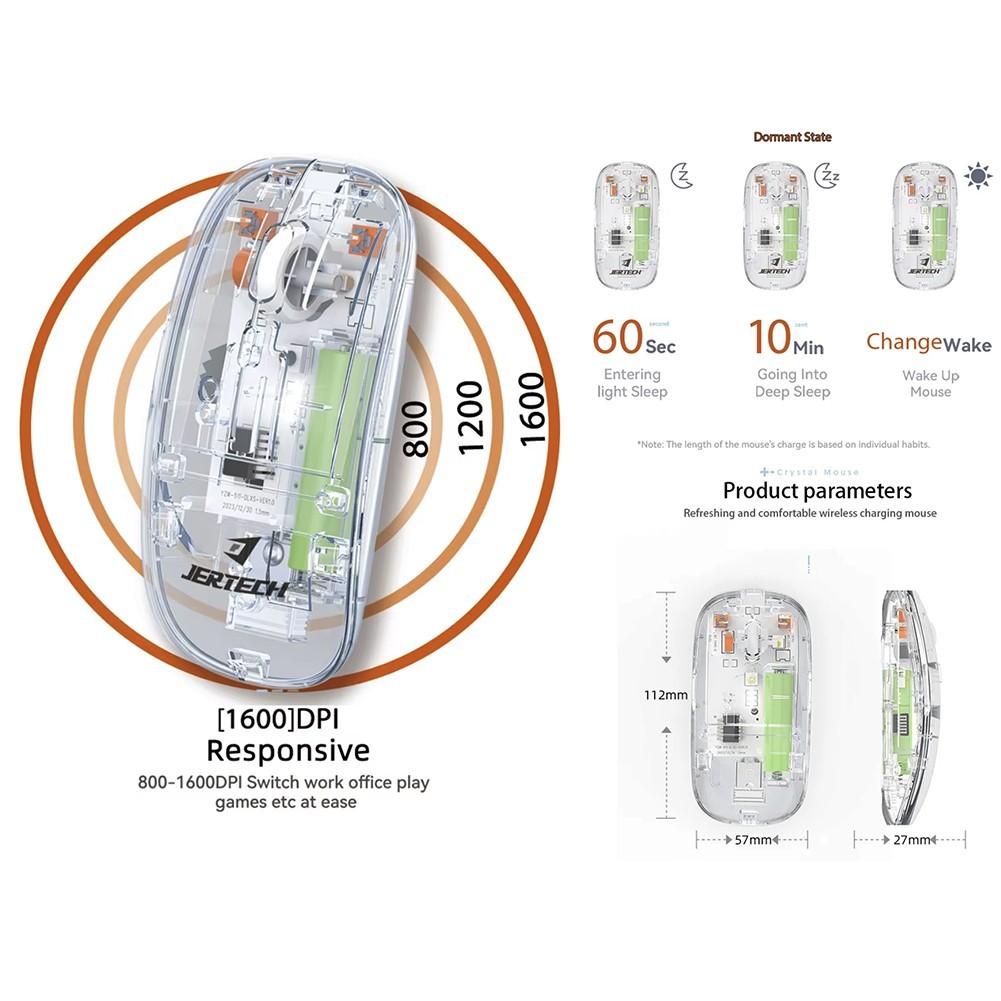 Rechargeable Transparent Computer Mouse Silent 2