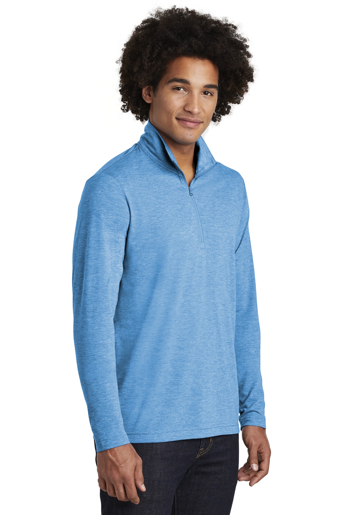 Sport-Tek PosiCharge Tri-Blend Wicking 1/4-Zip Pullover. ST407, custom hoodie or sweatshirt with logo imprint 11