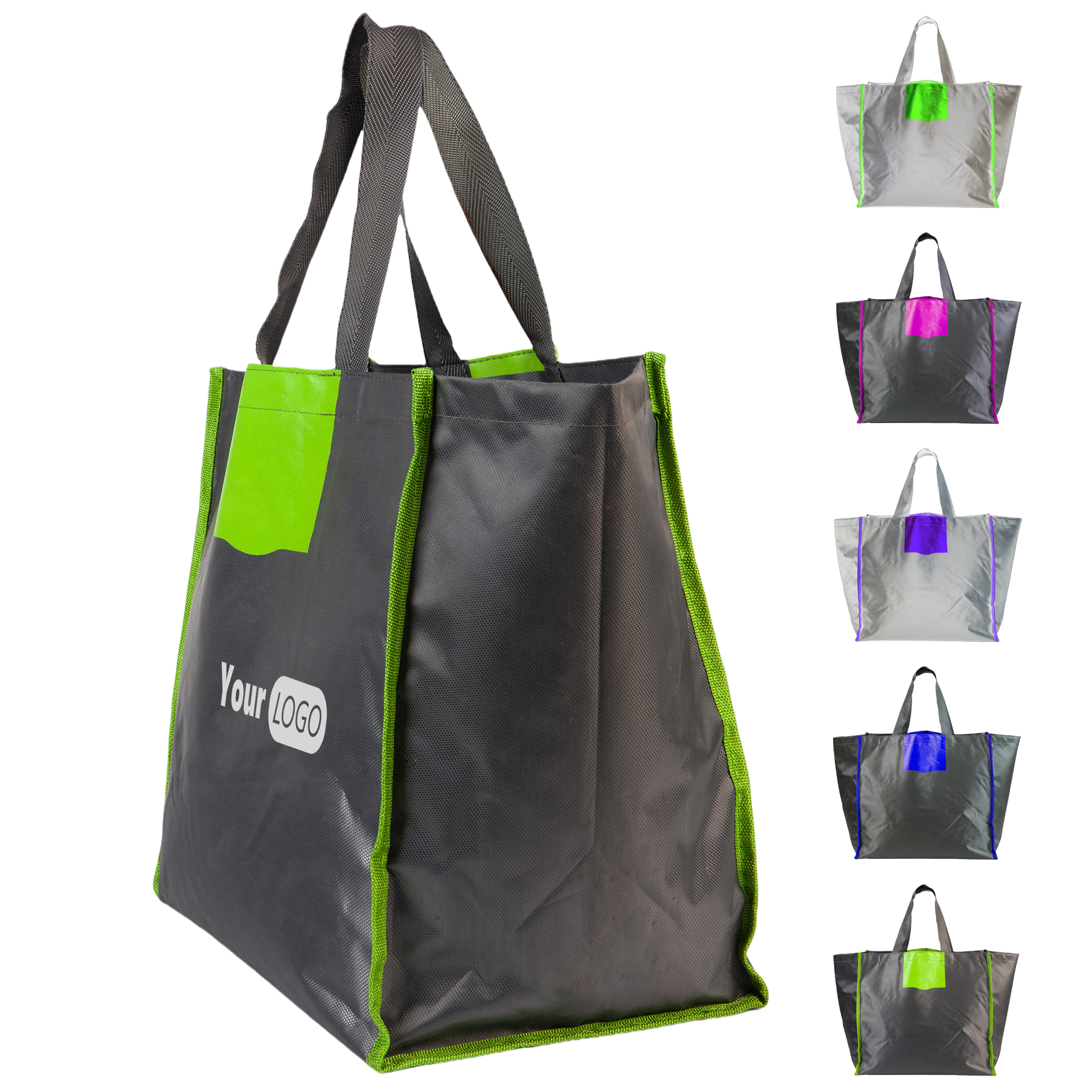 Polyester Large Capacity Thickened Solid Color Splicing Tote Bag 1