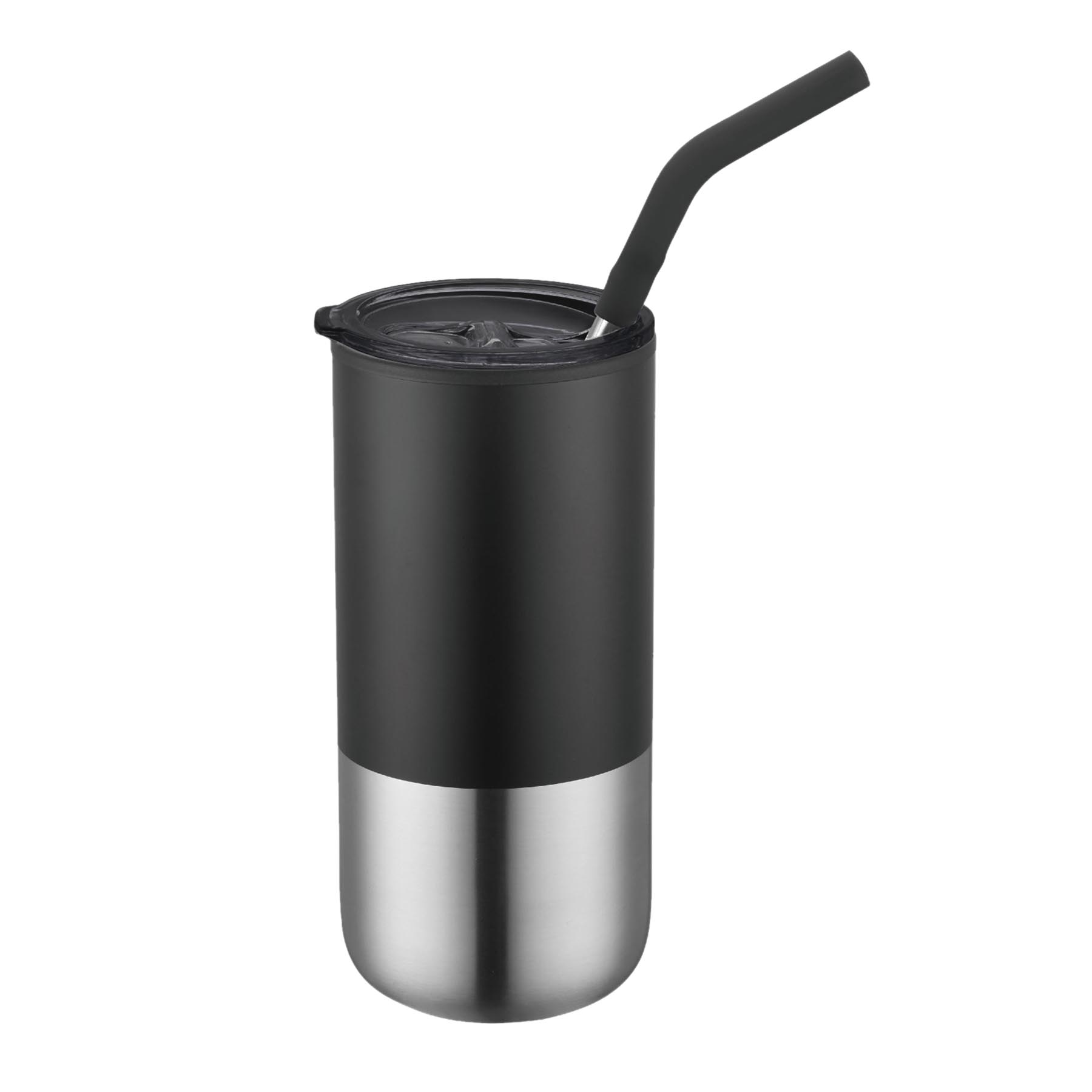 16 oz. Double Wall Color Body Tumbler Straw and Lid 10