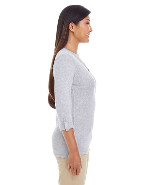 Women's Perfect Fit™ Y-Placket Convertible Sleeve Knit Top - DP186W 9