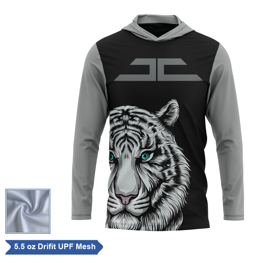 Sublimation UPF Mesh Long Sleeve Hooded T-Shirt - Men, 5