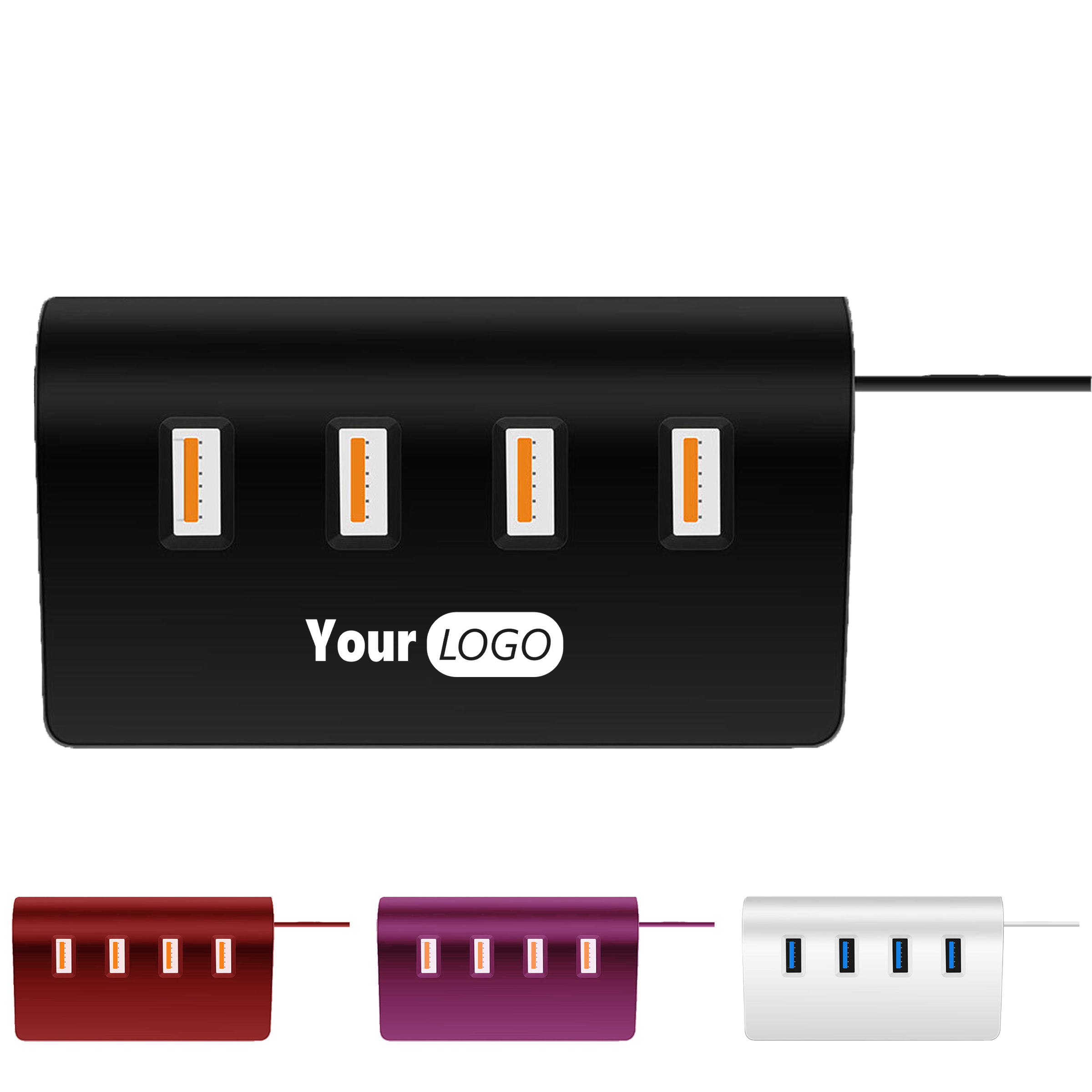 Aluminum Alloy Sleek 4-Port Usb 3.0 Hub For Efficient Device Charging And Data Transfer 2