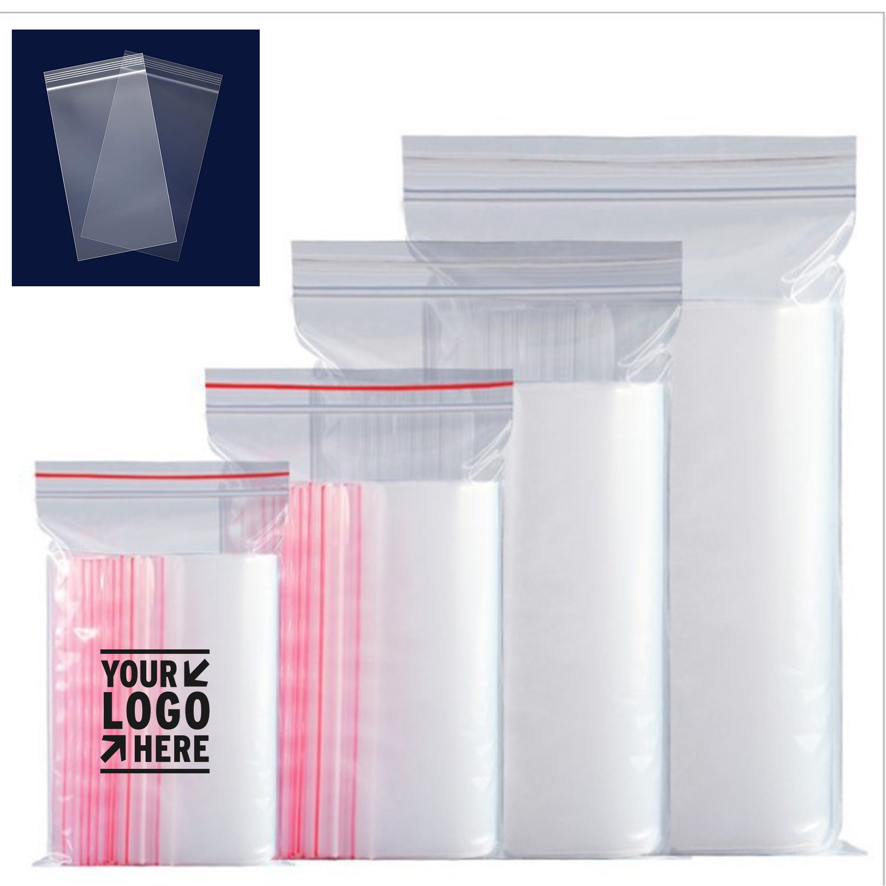 2 Mil Clear Plastic Reclosable Zip Poly Bag 3