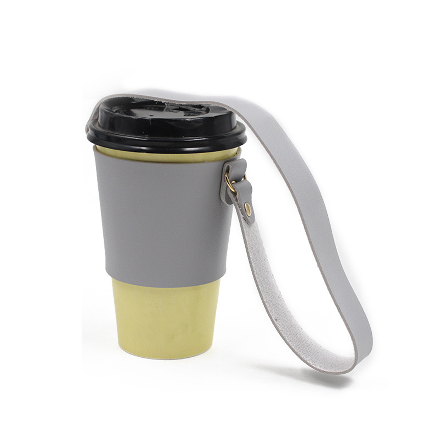 PU Leather Coffee Cup Sleeves w/ Handle 6