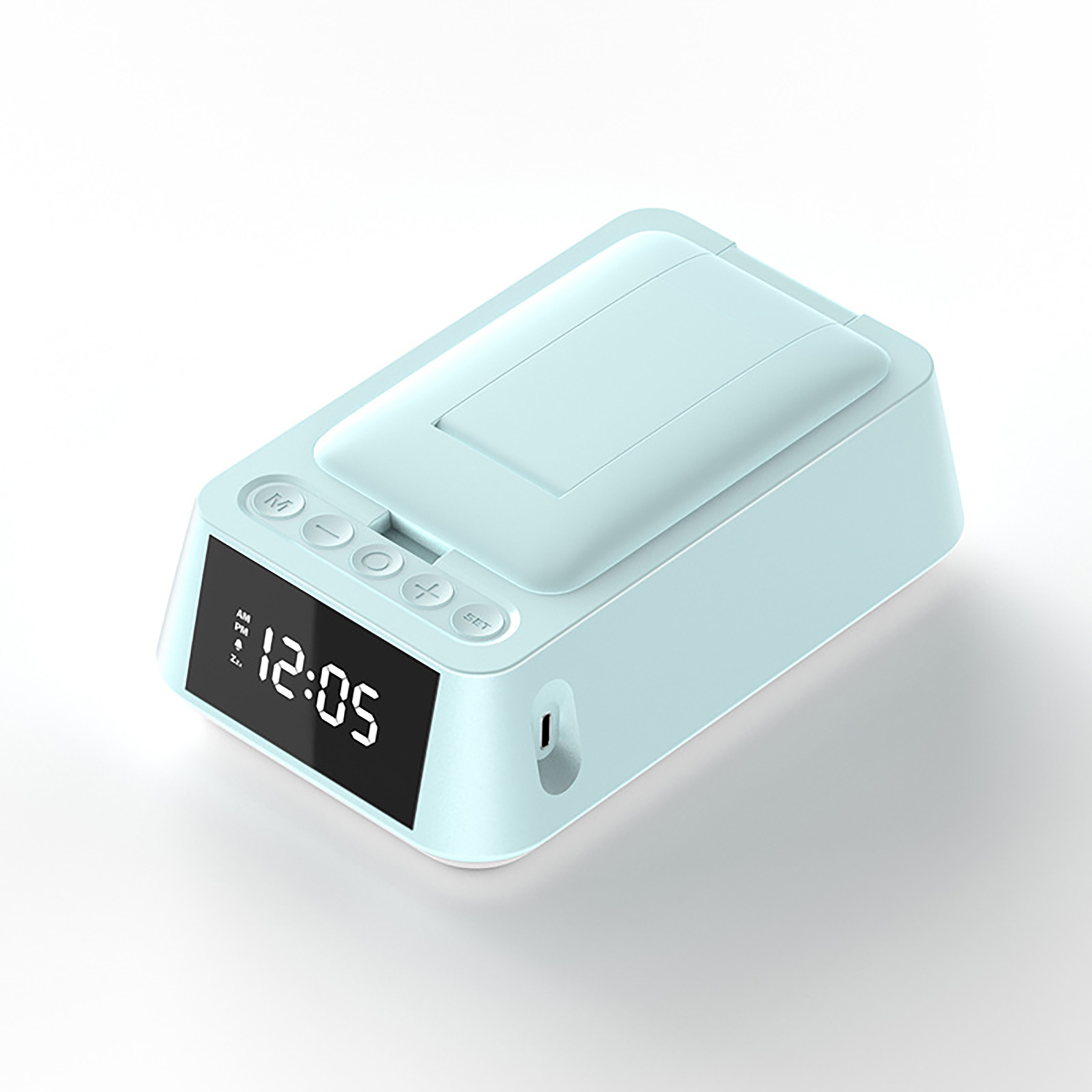 Phone Stand with Bluetooth Speaker and LED Clock 9