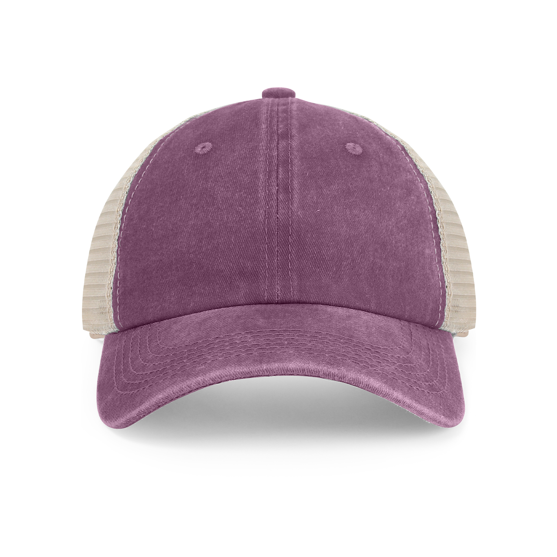 6 Panel Pigment-Dyed Cotton Soft Trucker Cap Vintage Mesh Hats 8