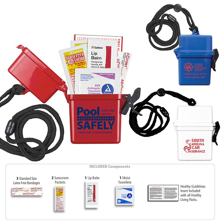 "EZ CARRY KIT 2" 8 Piece First Aid Sun Kit Eight Components Inserted Into Hard Plastic Hinged Top Wa