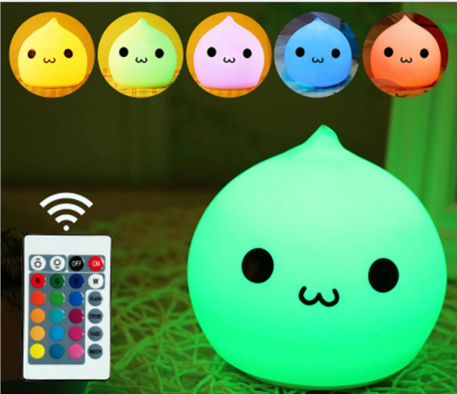 Rechargeable Waterdrop Silicone Night Light 2