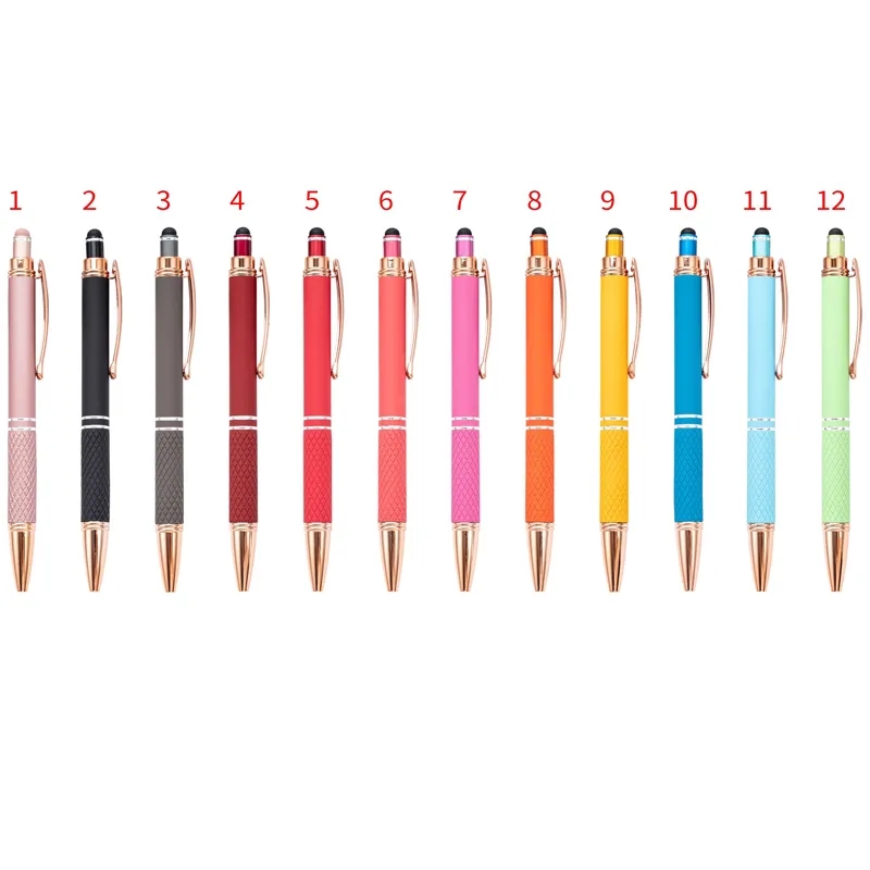 Quilted Grip Softy Metallic Stylus Rose Gold Pen 8