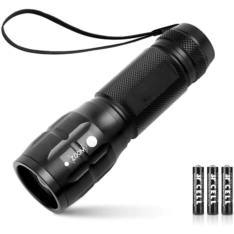 Black Zoomable Tactical Flashlights With High Lumens 2